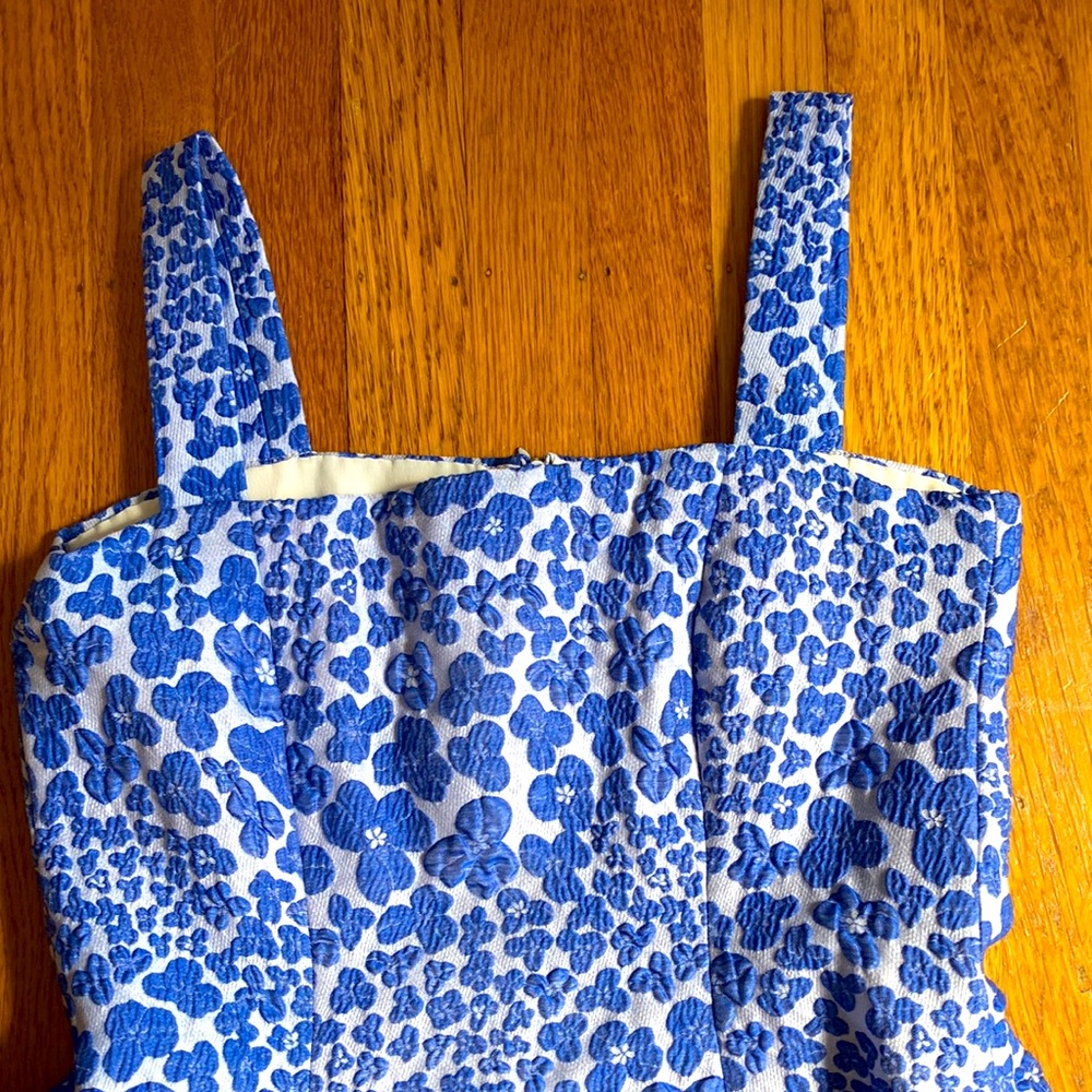 Blue Floral Mini Dress - Picture 2 of 6